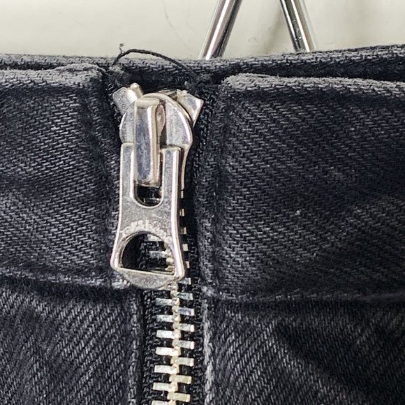 rag & bone Anna Raven Black Raw Hem Full Zip Front Mini Skirt Denim Size 24 - Picture 8 of 12